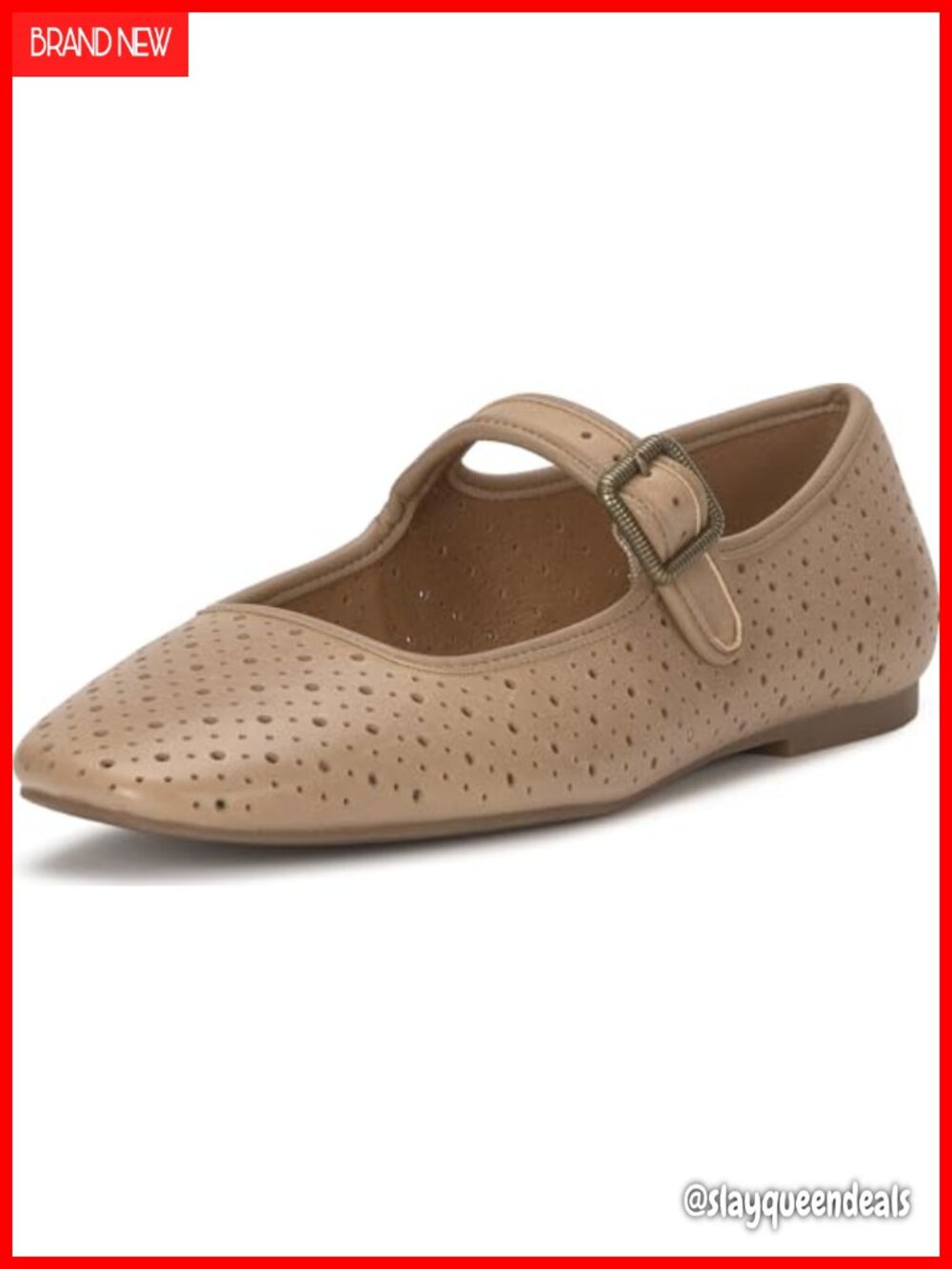 Lucky Brand Womens Tannyr Leather Flats Buckle Casual Almond Toe